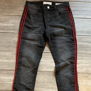 Pacsun Black Skinny Jeans With Red Stripes
